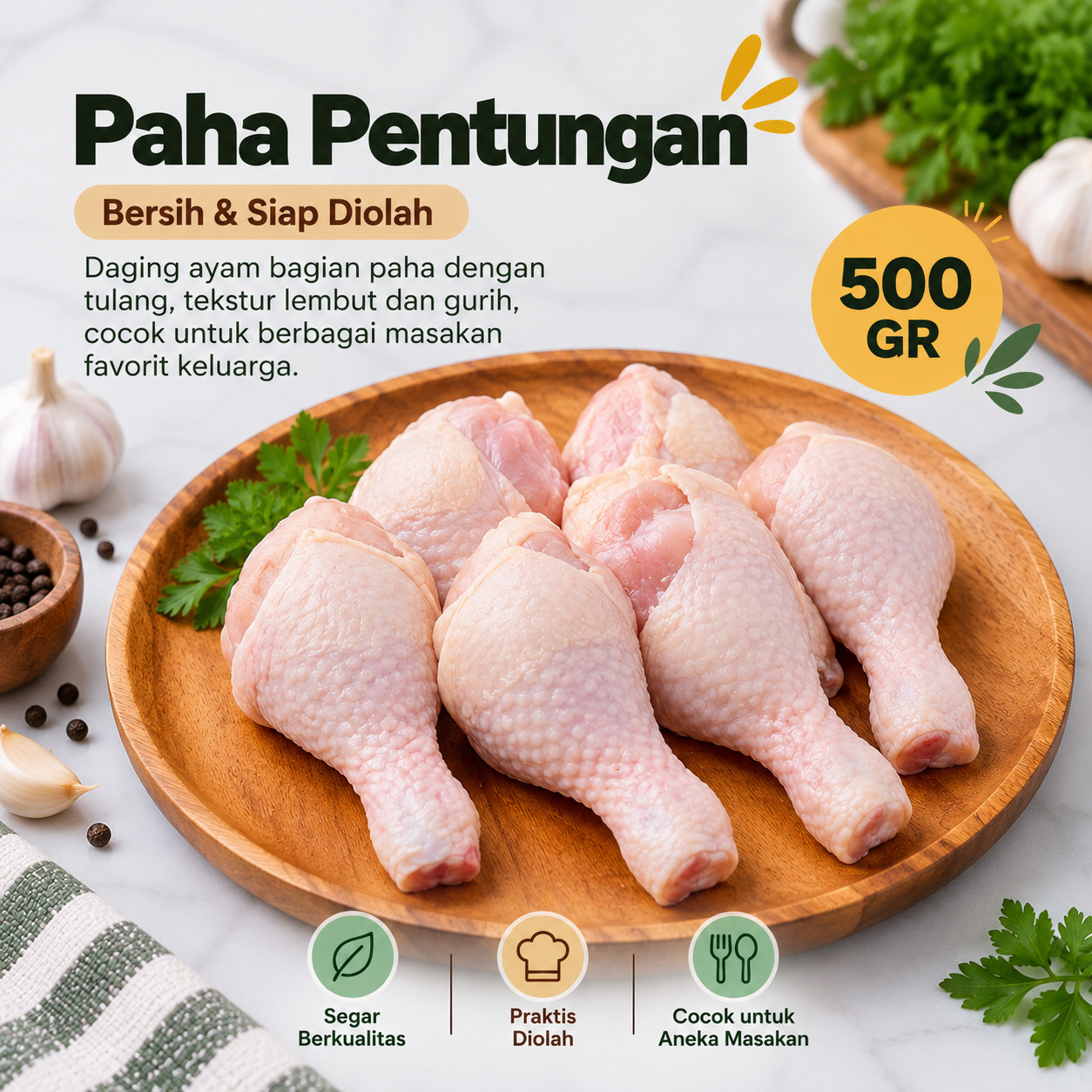 Paha Pentungan Ayam Ras 500gr