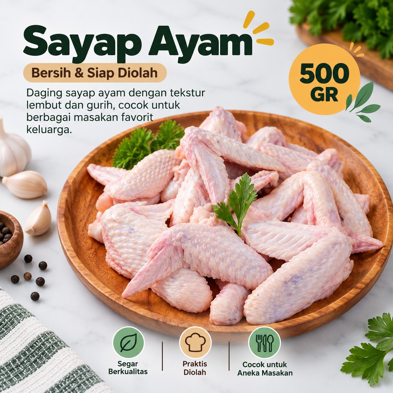 Sayap Ayam Ras 500gr